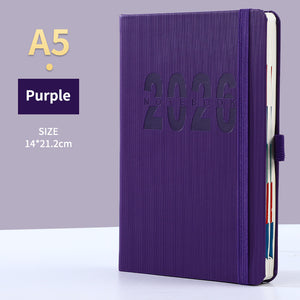 Purple 2026 A5 English Daily Planner Notebook 365 - Day Schedule Book for Monthly & Annual Planning - Factory Direct Shop