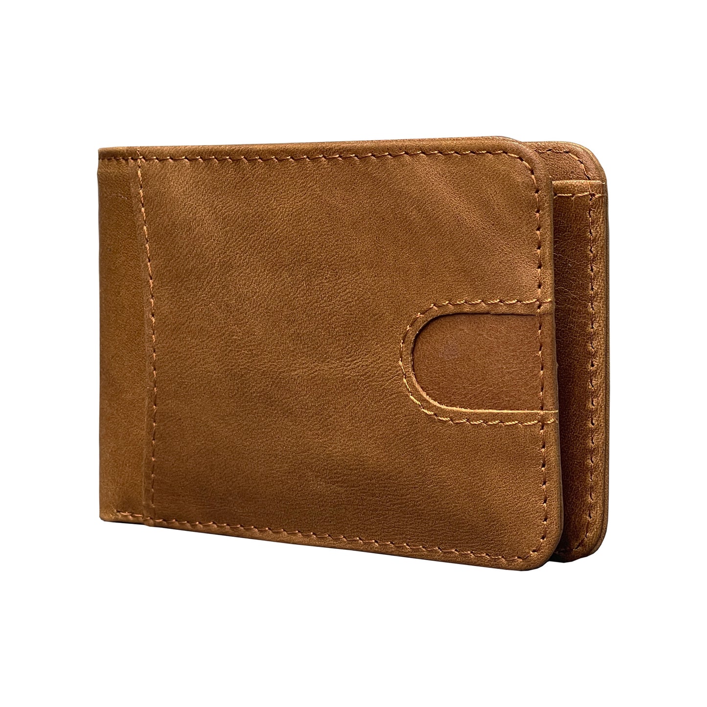 Coffee Men's Genuine Leather Wallet Vintage Casual Short Bi-fold Cowhide Money Clip Card Holder
