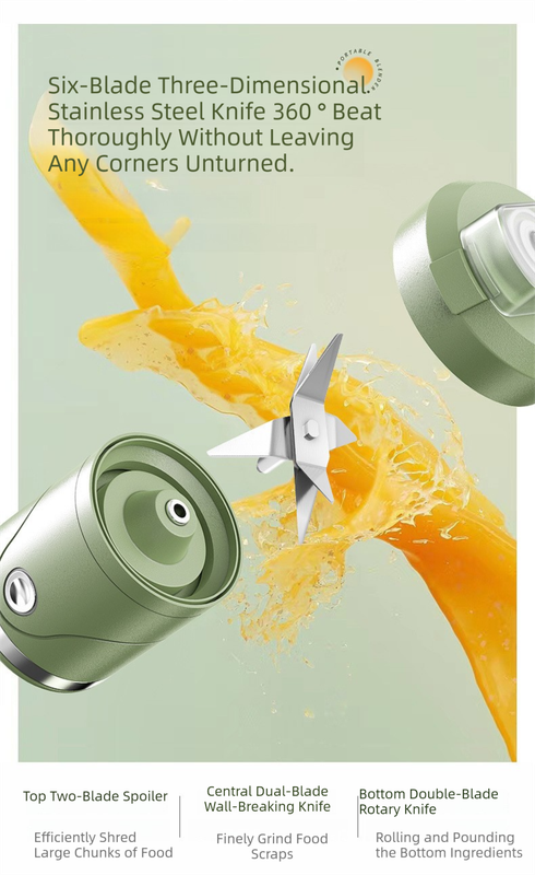 Green Portable Automatic Rechargeable Blender Wireless Juicer Mini Ice Crusher for Smoothies & Shakes - Factory Direct Shop