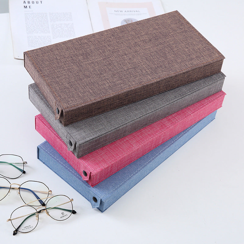 Pink Multi - Compartment Glasses Storage Box Dust - proof Fabric Eyewear Display Organiser with Snap Closure - Factory Direct Shop