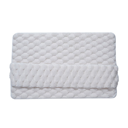 Luxury Plush Memory Foam Bath Mat with Foot Drying Panel - Super Absorbent & Non-Slip Bathroom Rug(Checkered gray)
