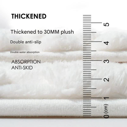 Luxury Plush Memory Foam Bath Mat with Foot Drying Panel - Super Absorbent & Non-Slip Bathroom Rug(Paw beige)