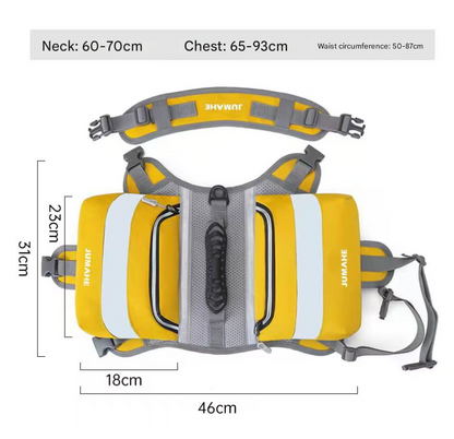 Yellow Saddle Bag Dog Backpack - Adjustable Harness Pack for Hiking, Camping & Travel with Medium to Large Dogs