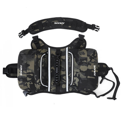 Camuflaje Saddle Bag Dog Backpack - Adjustable Harness Pack for Hiking, Camping & Travel with Medium to Large Dogs