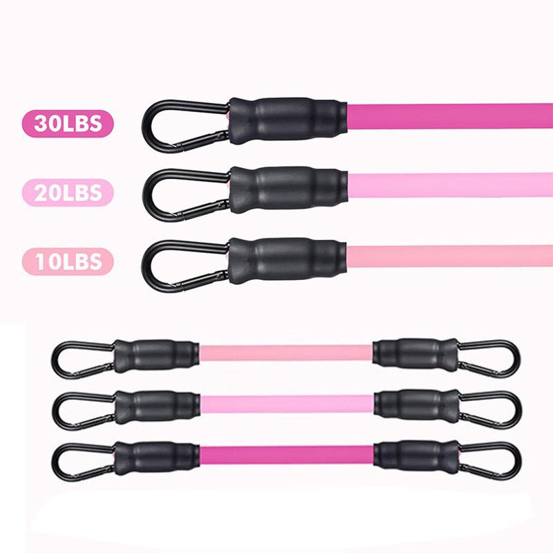 Weight Lifting Ankle Straps With Resistance Bands - Pink - Silver - Factory Direct Shop