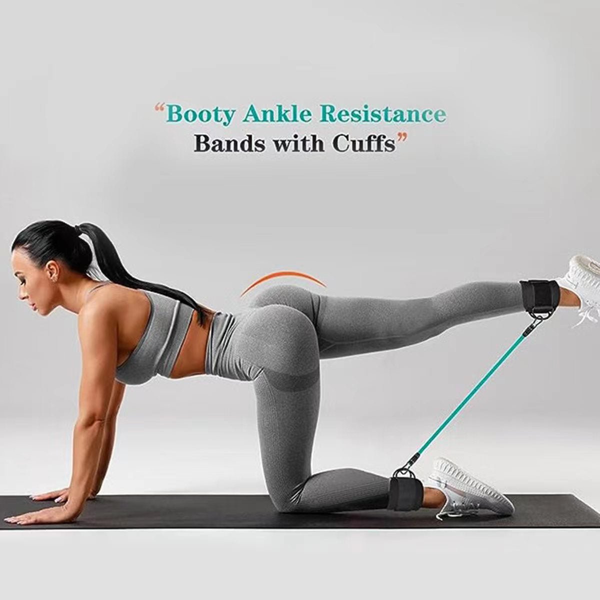 Weight Lifting Ankle Straps with Resistance Bands - Blue - Factory Direct Shop