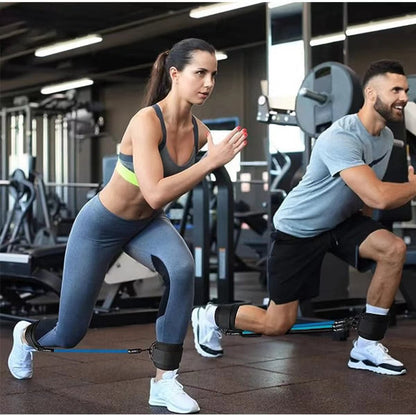 Weight Lifting Ankle Straps with Resistance Bands - Red - Factory Direct Shop