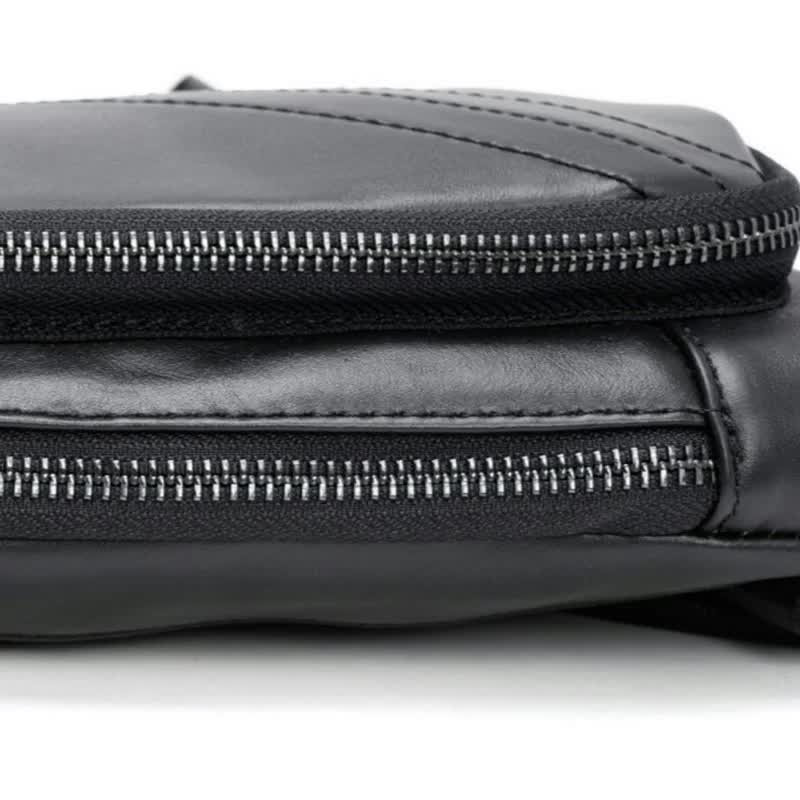 Brown Men's Leather Sling Backpack - Casual Crossbody Chest Bag - Factory Direct Shop