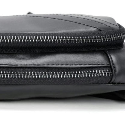 Brown Men's Leather Sling Backpack - Casual Crossbody Chest Bag - Factory Direct Shop
