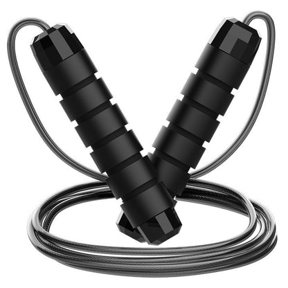 5 PCS Black Adjustable Steel Wire Speed Jump Rope Set - Professional Fitness Rope with Ball Bearings for Cardio, Boxing & Workout - Factory Direct Shop