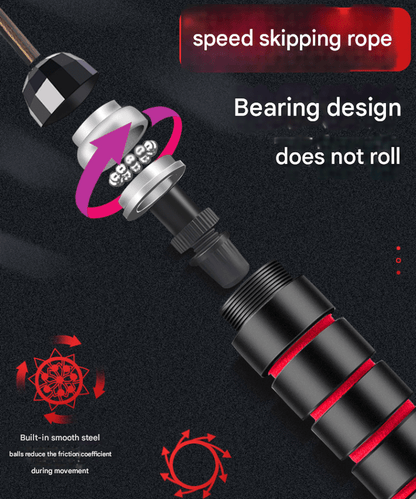 5 PCS Black Adjustable Steel Wire Speed Jump Rope Set - Professional Fitness Rope with Ball Bearings for Cardio, Boxing & Workout - Factory Direct Shop