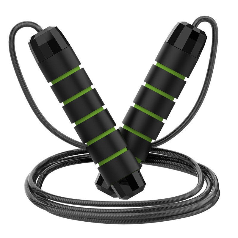 5 PCS Black - green Adjustable Steel Wire Speed Jump Rope Set - Professional Fitness Rope with Ball Bearings for Cardio, Boxing & Workout - Factory Direct Shop