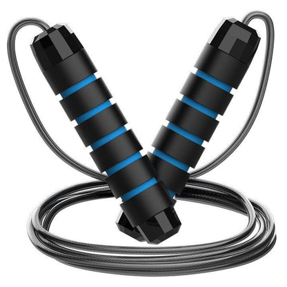 5 PCS Black - blue Adjustable Steel Wire Speed Jump Rope Set - Professional Fitness Rope with Ball Bearings for Cardio, Boxing & Workout - Factory Direct Shop