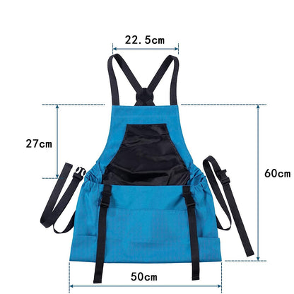 Grey Heavy-Duty Garden Harvesting Apron - Waterproof Fruit Picking Bag with Large Pouch