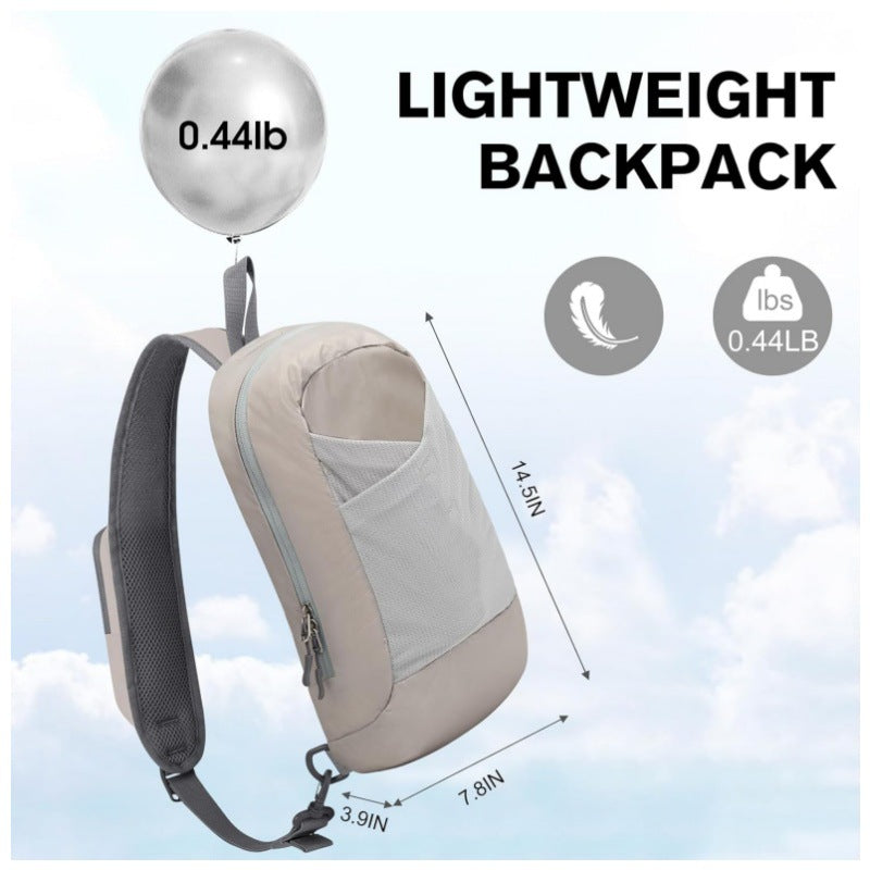 Black Lightweight Crossbody Sling Bag - Versatile Chest Daypack for Hiking, Travel & Daily Use