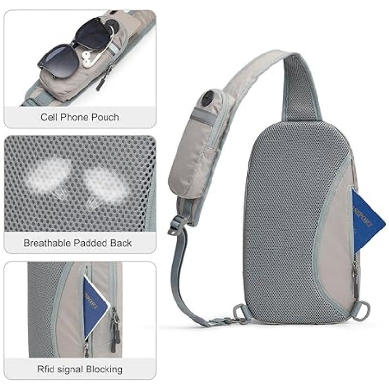 Green Lightweight Crossbody Sling Bag - Versatile Chest Daypack for Hiking, Travel & Daily Use