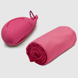 Pink 2 - PCS Smart Whale Silicone Case Quick - Dry Towel Set - Portable & Cooling for Gym & Travel - Factory Direct Shop