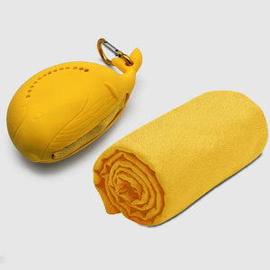 Yellow 2 - PCS Smart Whale Silicone Case Quick - Dry Towel Set - Portable & Cooling for Gym & Travel - Factory Direct Shop
