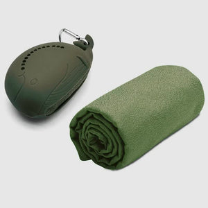 Green 2 - PCS Smart Whale Silicone Case Quick - Dry Towel Set - Portable & Cooling for Gym & Travel - Factory Direct Shop