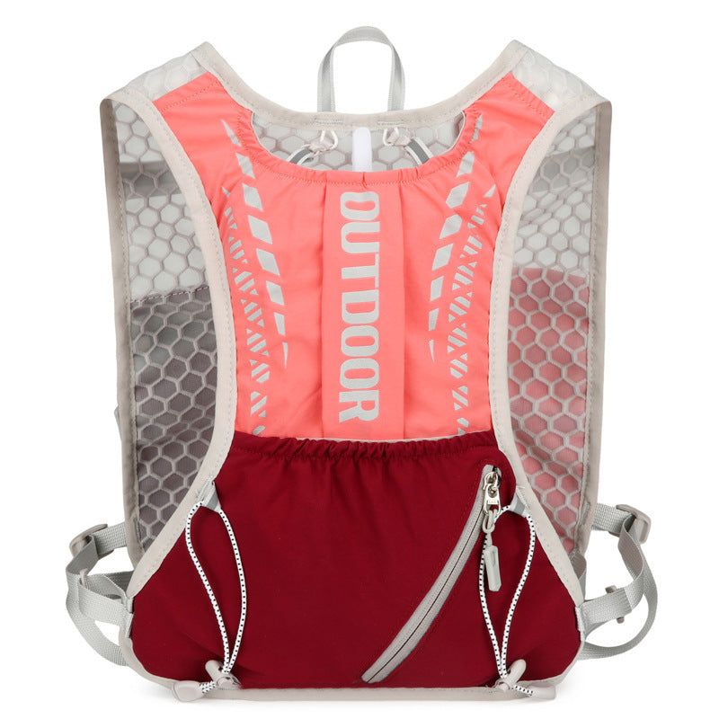 Pink 5L Breathable Hydration Vest Pack - Sweat-Wicking Running Bag, Cross-border Cycling Backpack, Marathon Trail Travel Nylon Hiking Pack