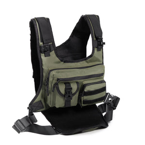 Green Outdoor Tactical Chest Bag - CS Running Hydration Sports Chest Pack for Men (0.572kg, 30x30x6 cm)