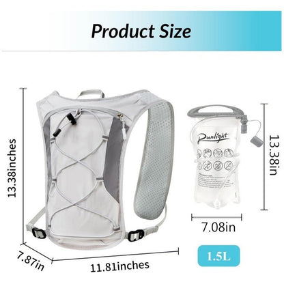 Grey Lightweight Hydration Backpack with 1.5L Water Bladder Compact Cycling Running Pack for Hiking and Outdoor Sports Ideal for Australian Adventures - Factory Direct Shop
