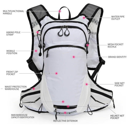White Lightweight Outdoor Hiking Backpack Nylon Daypack for Cycling Camping and Mountaineering Breathable Sports Bag Ideal for Australian Adventures - Factory Direct Shop