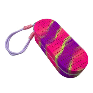 Rose Red Breathable Silicone Swim Goggles Case Shockproof Sunglasses Protector Box Portable Large Capacity Storage Pouch with Hanging Strap for Swimming and Travel