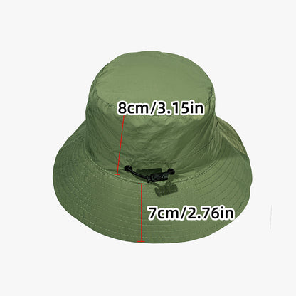Green Foldable Waterproof Bucket Hat Packable Sun Cap Wide Brim with Adjustable Drawstring for Fishing Camping and Hiking - Factory Direct Shop