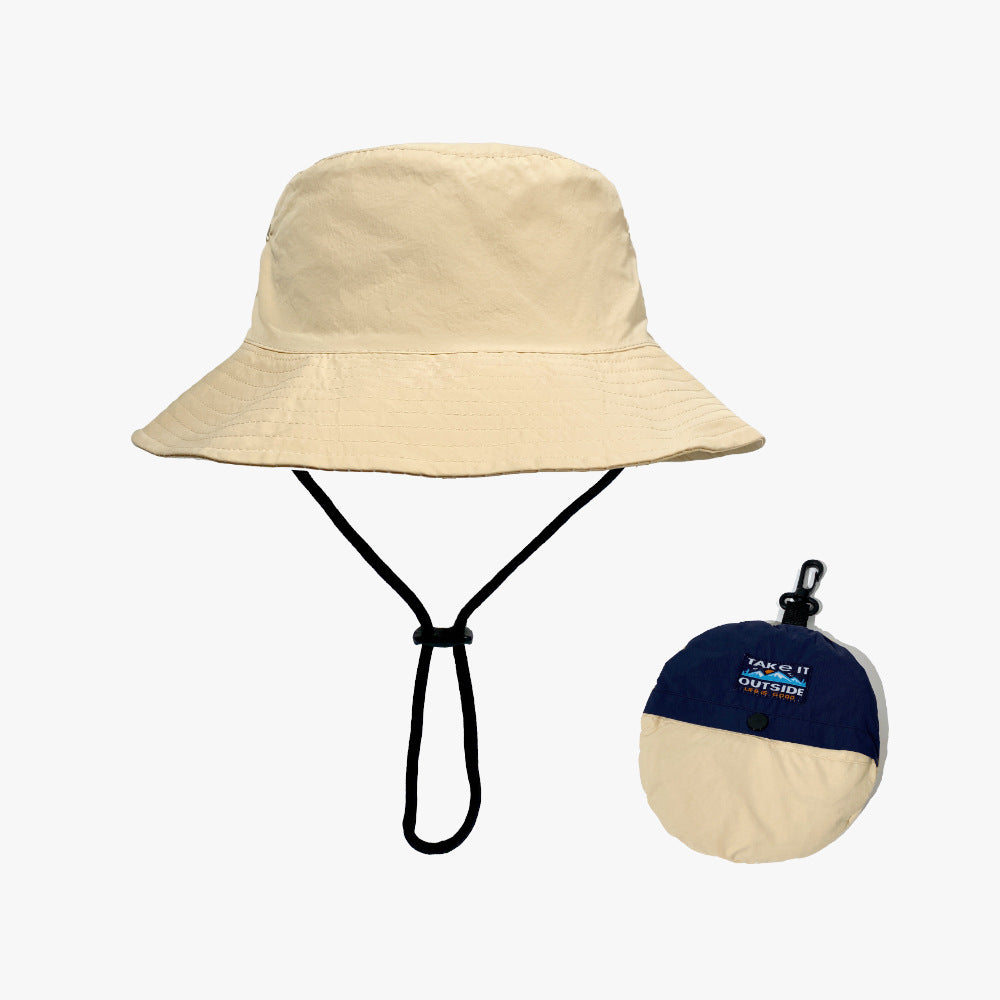 Khaki Foldable Waterproof Bucket Hat Packable Sun Cap Wide Brim with Adjustable Drawstring for Fishing Camping and Hiking - Factory Direct Shop
