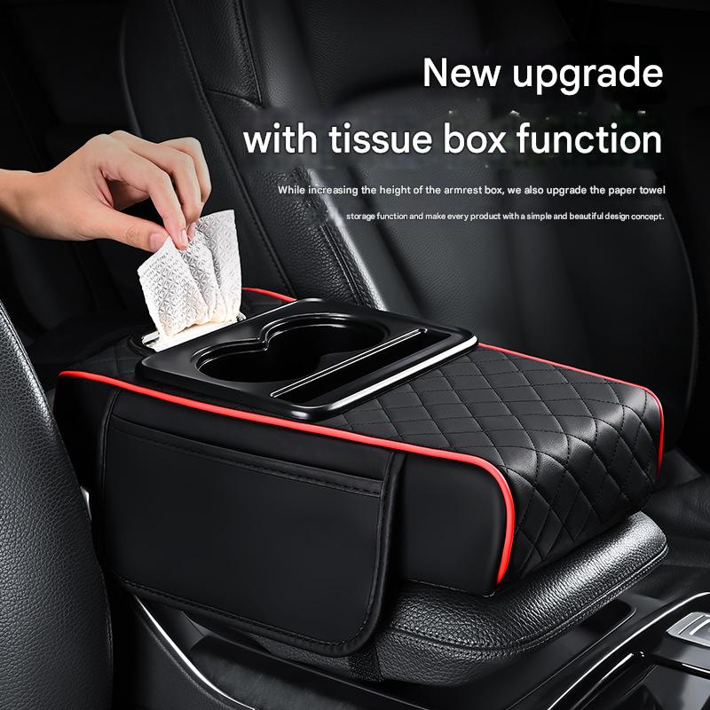 Premium Car Armrest Organizer & Comfort Pad(black)