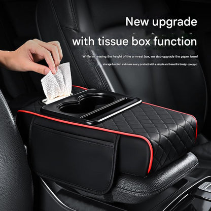 Premium Car Armrest Organizer & Comfort Pad(orange)