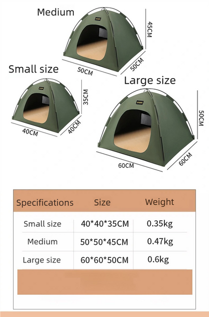 Small Size Pet Tent for Cats & Dogs(Grey) - Portable Comfort Shelter with Soft Cushion
