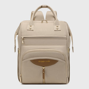 Multifunctional Diaper Bag Backpack(Apricot) - Large Capacity & Organized Storage for Baby Essentials