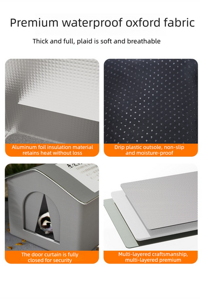 Small Size Elevated Indoor/Outdoor Pet Shelter(blue): Waterproof, Insulated for All-Season Warmth