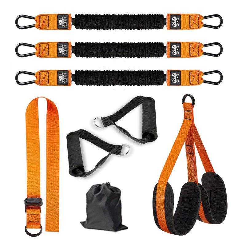 Orange (225lb)Heavy Duty Pull - Up Assist Strap System With Foam Handles - Adjustable Resistance Trainer for Pull - Ups and Home Gym Workouts - Factory Direct Shop