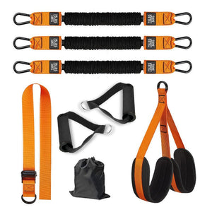 Orange (225lb)Heavy Duty Pull - Up Assist Strap System With Foam Handles - Adjustable Resistance Trainer for Pull - Ups and Home Gym Workouts - Factory Direct Shop
