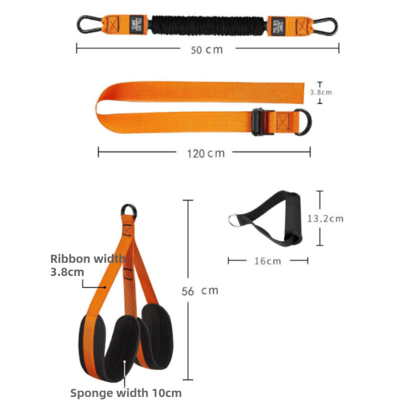 Orange (225lb)Heavy Duty Pull - Up Assist Strap System With Foam Handles - Adjustable Resistance Trainer for Pull - Ups and Home Gym Workouts - Factory Direct Shop