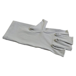 5-Pair Grey UV Protection Fingerless Gloves for Nail Art Curing and Cycling Sun Protection - Made of Nylon/Spandex, Manicure Hand Care