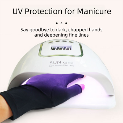 5-Pair Grey UV Protection Fingerless Gloves for Nail Art Curing and Cycling Sun Protection - Made of Nylon/Spandex, Manicure Hand Care