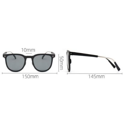 Ultra-Light Foldable TR Sunglasses for Women with Storage Bag - 15° Adjustable Temples & Premium Hinges, UV Protection (Black Frame/Grey Lenses)