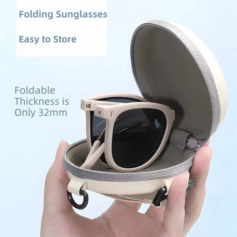 Ultra-Light Foldable TR Sunglasses for Women with Storage Bag - 15° Adjustable Temples & Premium Hinges, UV Protection (Black Frame/Pink Lenses)