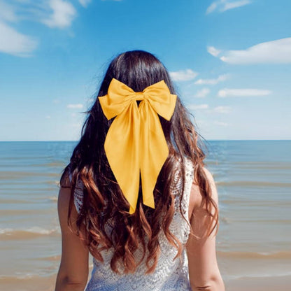 8-Color Set Luxury Satin Bow Hair Clips for Women - French Barrette Style, Sweet and Elegant Summer Hair Accessories