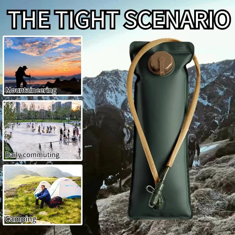 Outdoor Grey 3L Hydration Bladder for Running & Cycling - Eco - Friendly PEVA Material Water Reservoir Pack Insert with Bite Valve & 93CM Water Pipe - Factory Direct Shop