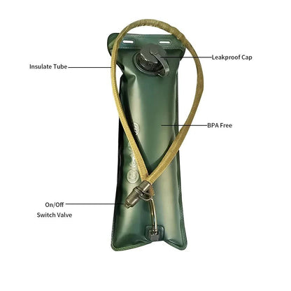 Outdoor Grey 3L Hydration Bladder for Running & Cycling - Eco - Friendly PEVA Material Water Reservoir Pack Insert with Bite Valve & 93CM Water Pipe - Factory Direct Shop