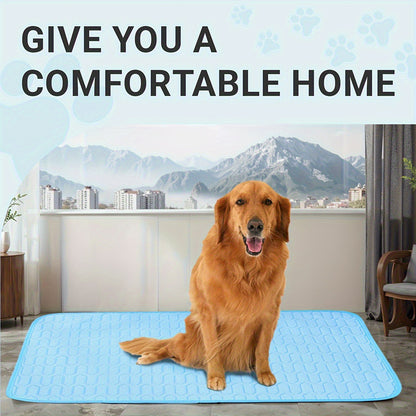 Blue Pet Summer Ice Silk Cooling Mat - Breathable Latex Sleep Pad for Dogs & Cats (100*70cm) - Factory Direct Shop