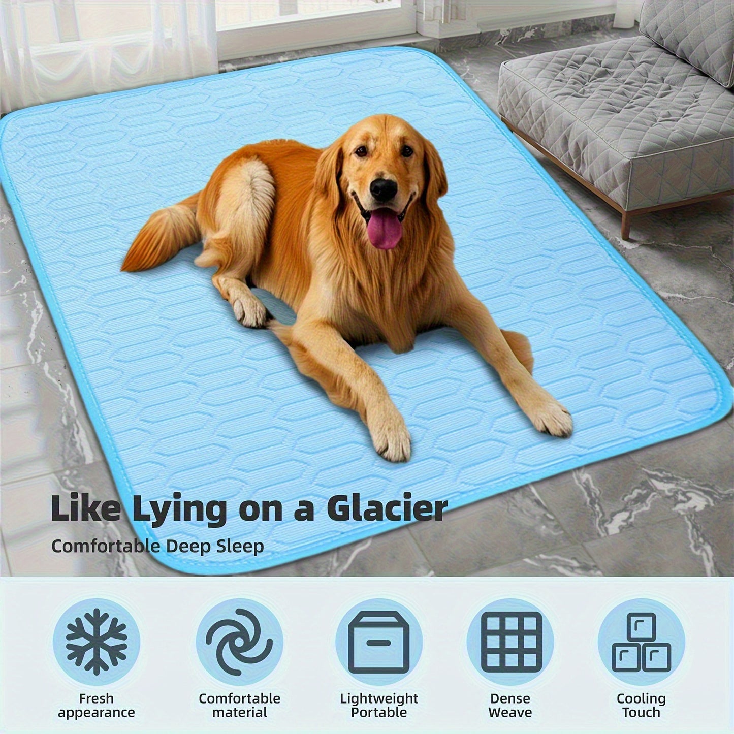 Grey Pet Summer Ice Silk Cooling Mat - Breathable Latex Sleep Pad for Dogs & Cats (70*50cm) - Factory Direct Shop