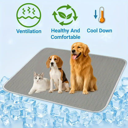 Grey Pet Summer Ice Silk Cooling Mat - Breathable Latex Sleep Pad for Dogs & Cats (70*50cm) - Factory Direct Shop
