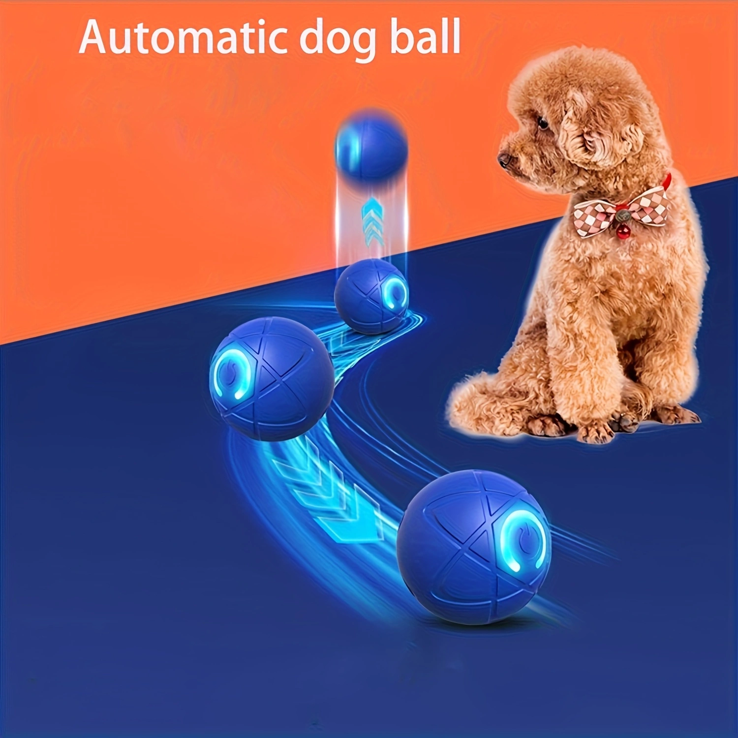 2 - PCS Orange Intelligent Gravity Jump Ball - Dynamic Bite - Resistant Pet Toy for Cats & Small to Medium Breeds - USB - C Rechargeable - Factory Direct Shop