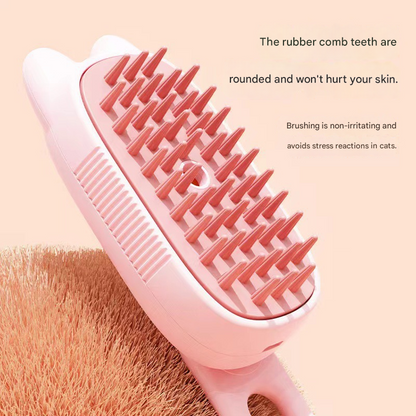Pink Pet Spray Grooming Brush - 3 - in - 1 Steam Dematting Comb with Nano Mist for Cats & Dogs - Anti - Flying Hair & Massage - Factory Direct Shop